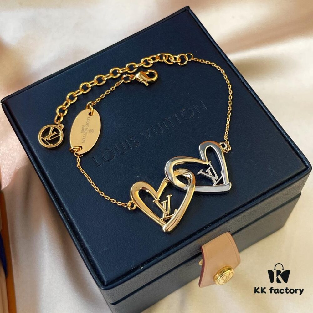 Limited Edition for Qixi - Louis Vuitton Love Heart Bicolor Bracelet, Original Pattern, Highest Quality Replica, Best Version on Market, LV Style, Unique Design, Luxury Brand Aura, Must-Have for Elegant Women
