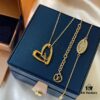 Limited Edition LV Louis Vuitton Heart Necklace for Qixi Festival, Authentic Pattern, Top Quality Replica, Unique Design, Luxury Style, Must-Have Jewelry for Women