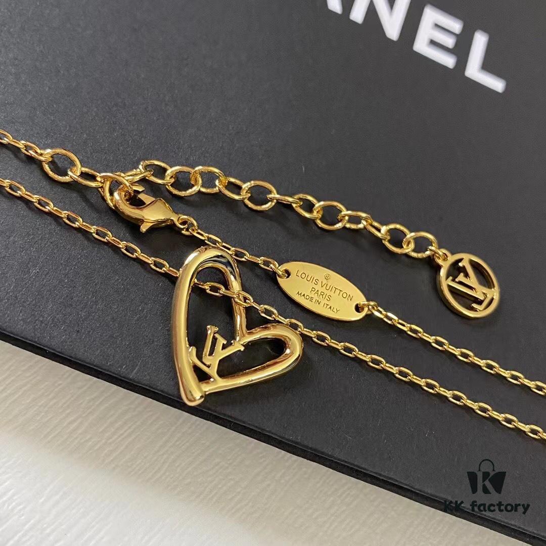 LV 21 Valentine's Day Love Heart Necklace ZP Purchase Fall in Love Heart Necklace