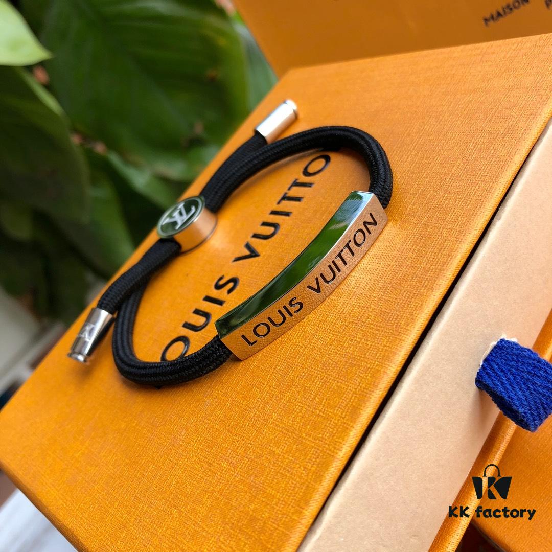 Louis Vuitton LV Monogram Leather Bracelet in Original Design - Premium Replica, Best Market Version, Adjustable Unisex Cuff with Brass Hardware, Cowhide Lining, Four Classic Patterns, Retro and Modern Style, Complete Packaging