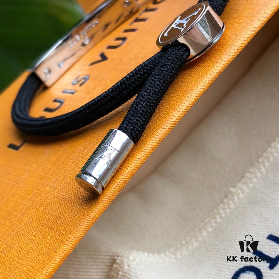 Louis Vuitton LV Monogram Leather Bracelet in Original Design - Premium Replica, Best Market Version, Adjustable Unisex Cuff with Brass Hardware, Cowhide Lining, Four Classic Patterns, Retro and Modern Style, Complete Packaging