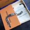 LV Men's Cuban Steel Bracelet with Metal Band