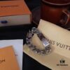 LV Men's Cuban Steel Bracelet with Metal Band