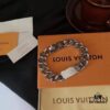 LV Men's Cuban Steel Bracelet with Metal Band