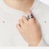 New Arrival, Donkey Brand LV You And Me Ring Set with Different Widths, Featuring Virgil Abloh's Handwritten Louis Vuitton Signature and Monogram Flower Engraving, Stylish Unisex Design Ideal for Stacking or Wearing on Two Fingers