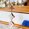 LV Round White Mother-of-Pearl Three Flower Necklace in 925 Sterling Silver with 18K Rose Gold Plating