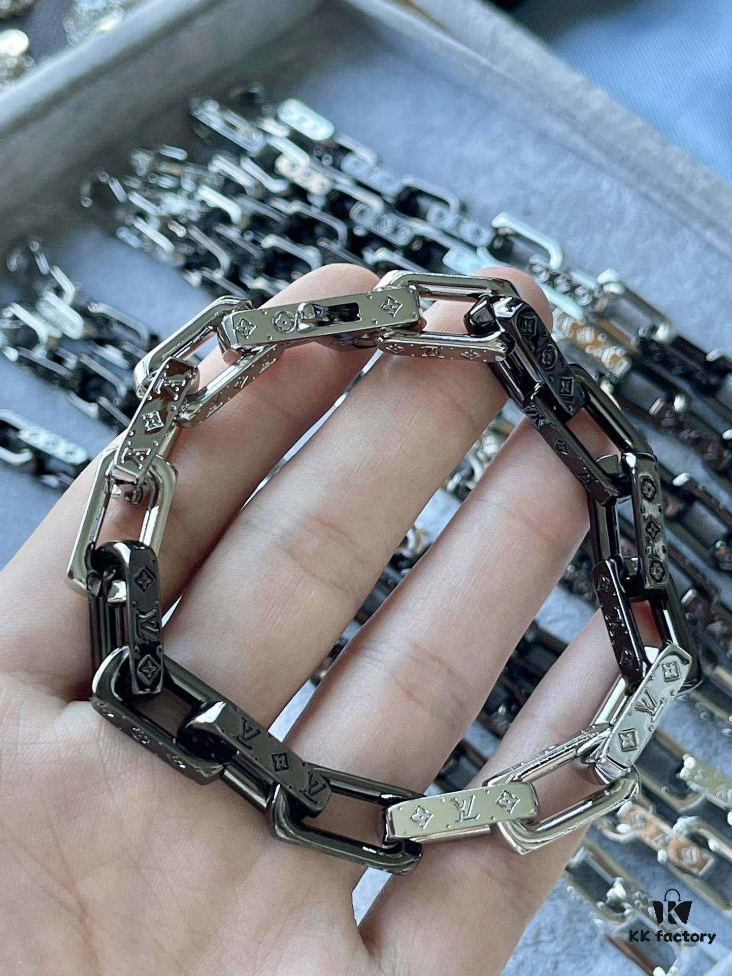 LV Tempered Black and White Two-Tone Bracelet