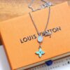 Louis Vuitton Opal Green Floral Letter Couple Necklace