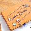 Louis Vuitton Opal Green Floral Letter Couple Necklace