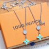 Louis Vuitton Opal Green Floral Letter Couple Necklace
