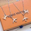 Louis Vuitton Plane Silver Aircraft Couple Necklace
