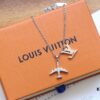 Louis Vuitton Plane Silver Aircraft Couple Necklace