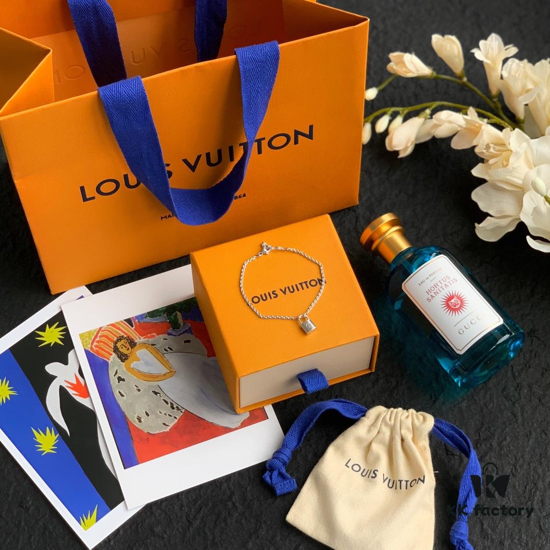 LV Charity Lockit Bracelet in Sterling Silver, Unisex Design