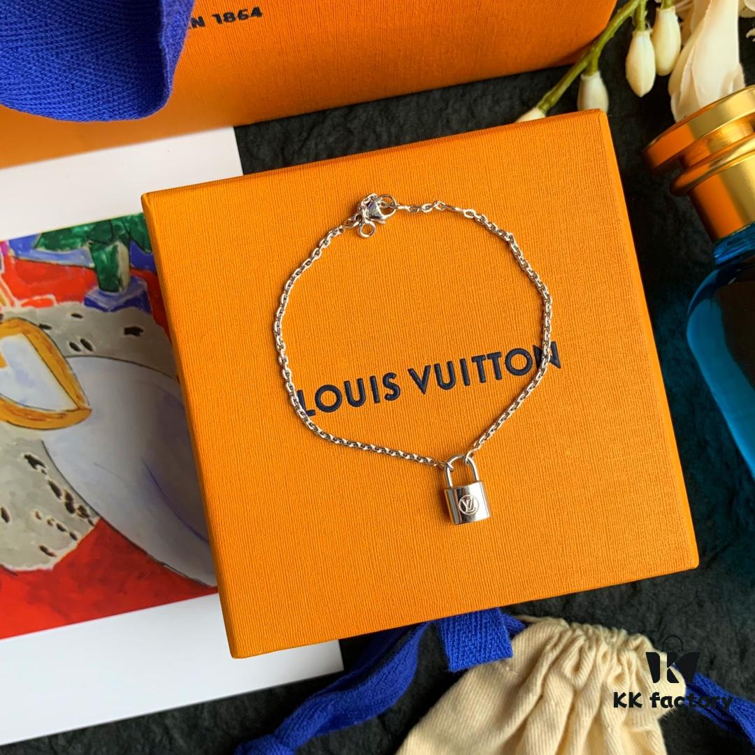 LV Charity Lockit Bracelet in Sterling Silver, Unisex Design