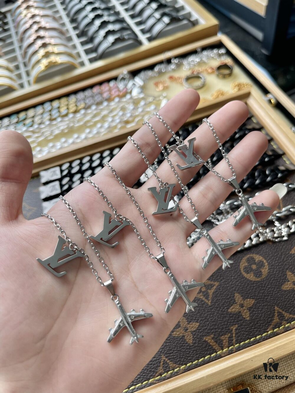 LV Airplane Necklace