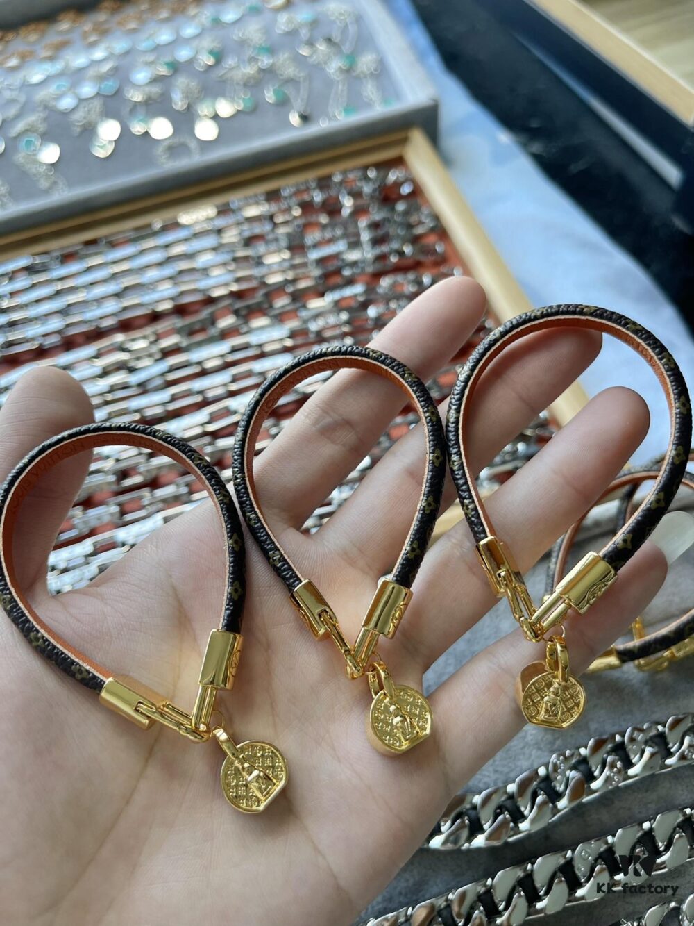 LV Monogram Leather Bracelet