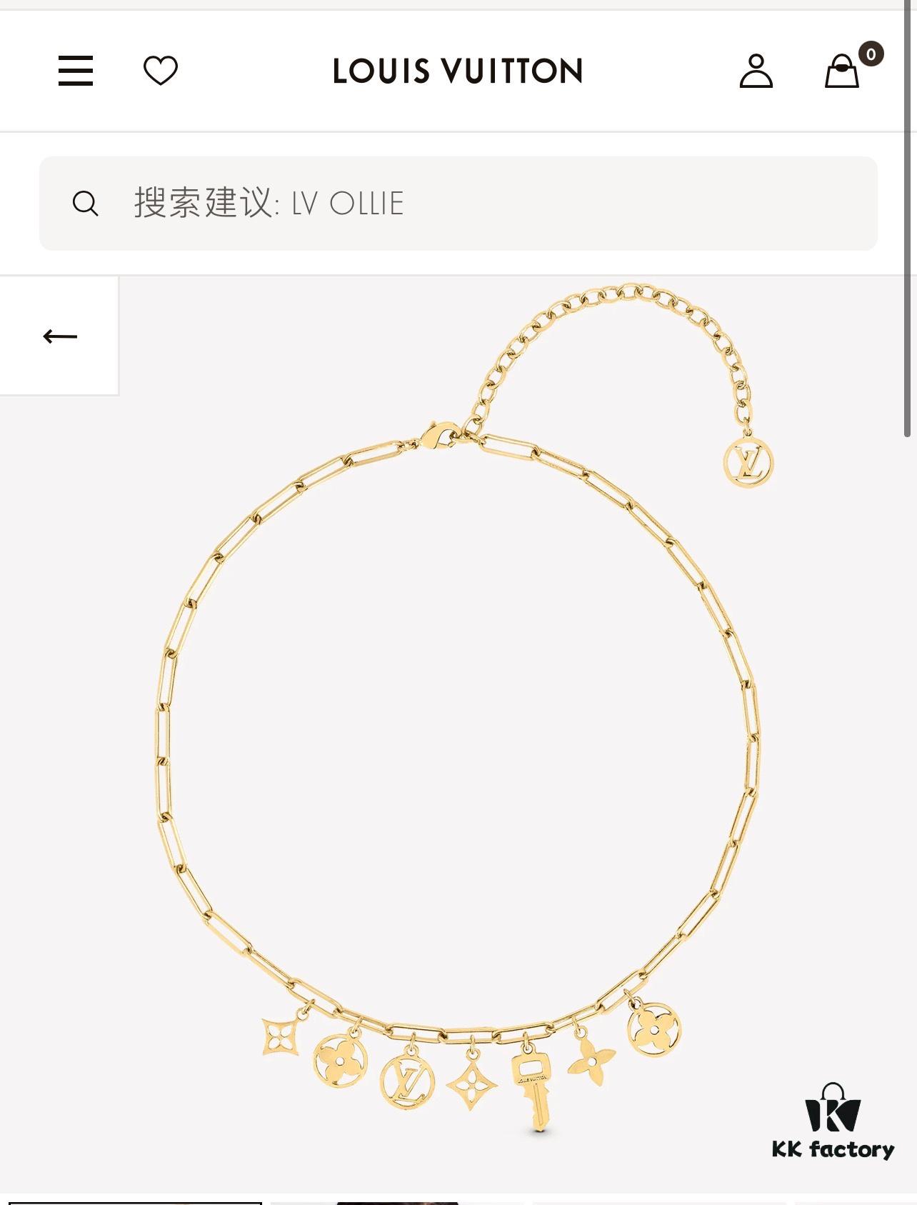 👑LV Louis Vuitton Fall/Winter 2021 Fashion Chunky Chain Multi-Floral Necklace, New Arrival, Stylish Combination with LV Signature Elements, Official Website Selected Design Featuring Brilliant Faceted Craftsmanship for a Lustrous, Eye-Catching Shine from Every Angle, Elegant and Highly Recognizable with Minimalist Design