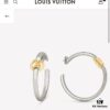 LV 2022 New Arrival Gold and Silver Dual-Tone Crescent Hook Earrings Louis Vuitton Luxury Custom Thick Gold Plating One-to-One Craftsmanship