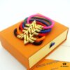 LV Braided Bracelet in Colorful Volt Play 18K Gold Bracelet with Interlocking L and V Motif