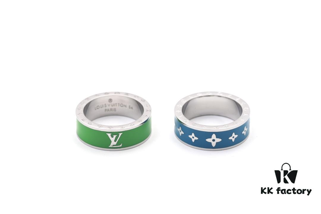 New Arrival Louis Vuitton RAINBOW CHARMS Ring Set - Enamel Ring with LV Letter and Classic Pattern
