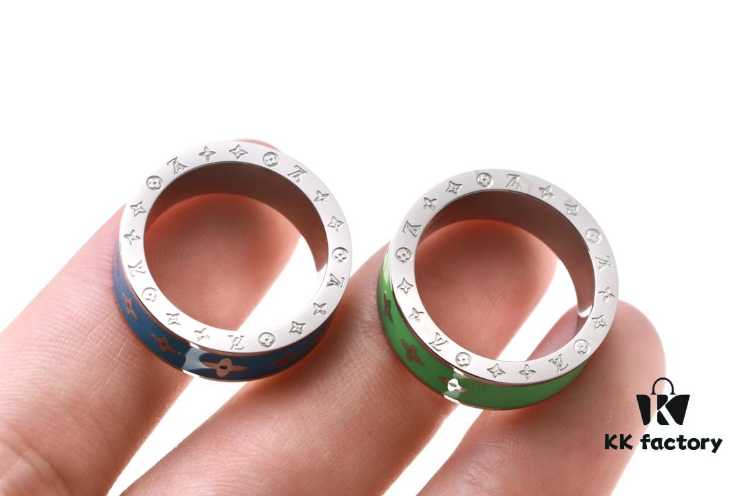 New Arrival Louis Vuitton RAINBOW CHARMS Ring Set - Enamel Ring with LV Letter and Classic Pattern