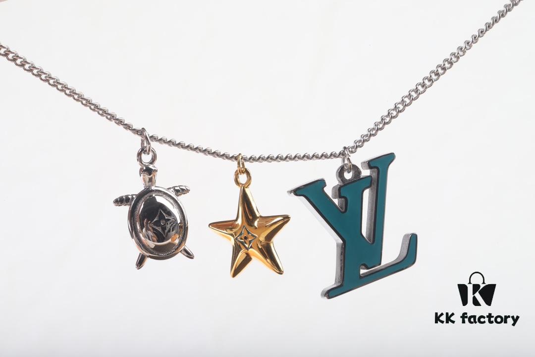 Louis Vuitton Aquatics Enamel Starfish and Turtle Necklace