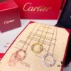 Cartier Love Series Full Diamond-Set Smooth 'Big Cake' Necklace, Two-Way Wearable, German Imported Gold Plated with Pt 950 Platinum Finish, Anti-Tarnish, Authentic Logo Engraving and Holographic Security Code, Lobster Clasp in Rose Gold, White Gold, and Yellow Gold
