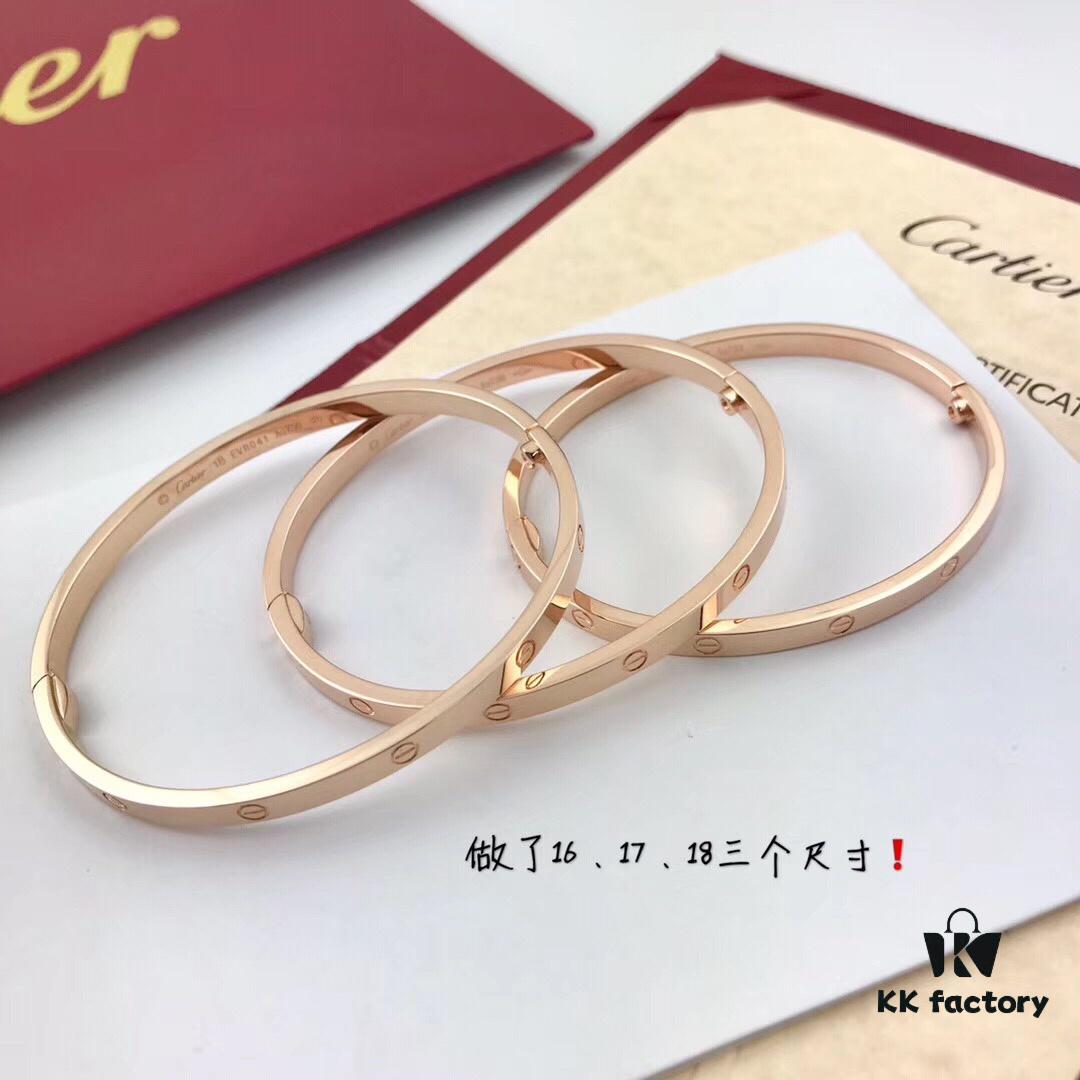 Top-Tier Purchased from Official Website: Cartier LOVE Bracelet Narrow Edition, 18K Rose/White Gold Plated Imported Substrate, High-End Custom Design Without Diamonds, Screw Bracelet