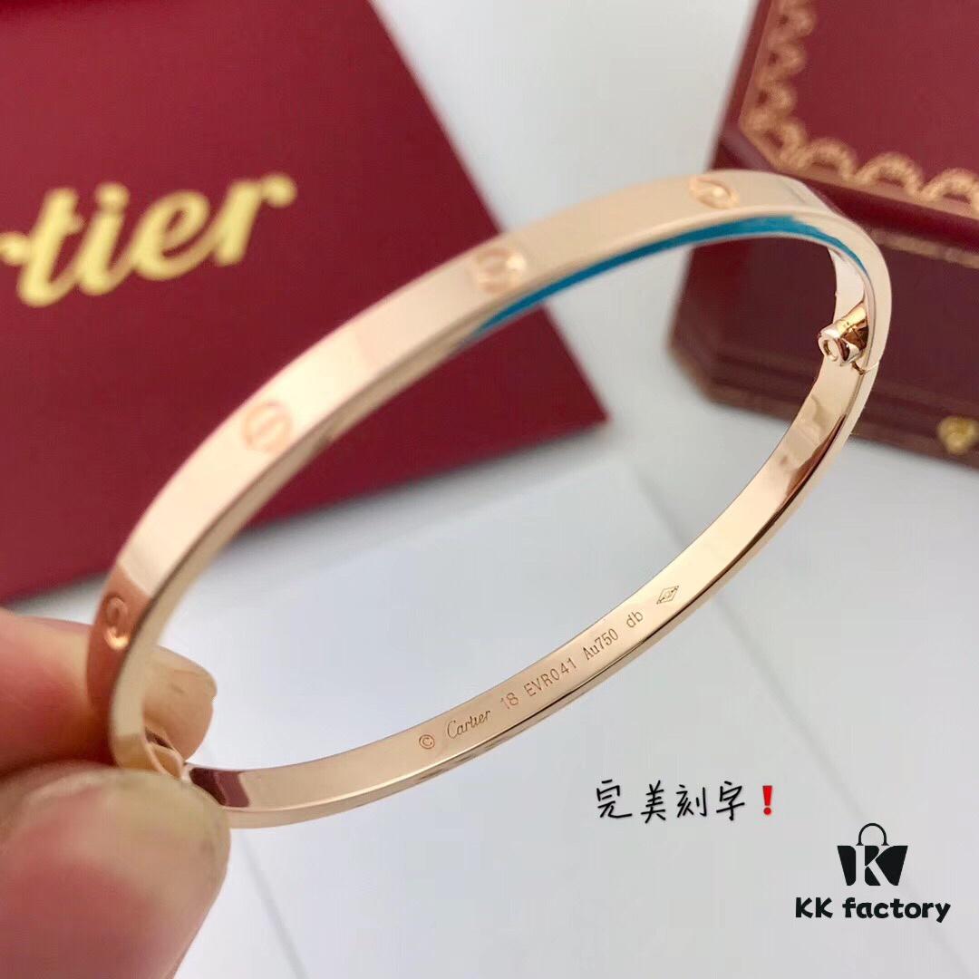 Top-Tier Purchased from Official Website: Cartier LOVE Bracelet Narrow Edition, 18K Rose/White Gold Plated Imported Substrate, High-End Custom Design Without Diamonds, Screw Bracelet