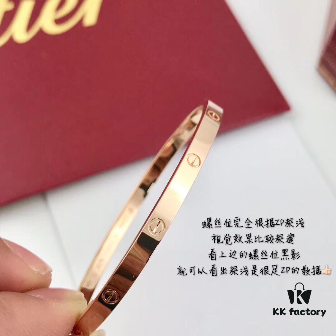 Top-Tier Purchased from Official Website: Cartier LOVE Bracelet Narrow Edition, 18K Rose/White Gold Plated Imported Substrate, High-End Custom Design Without Diamonds, Screw Bracelet