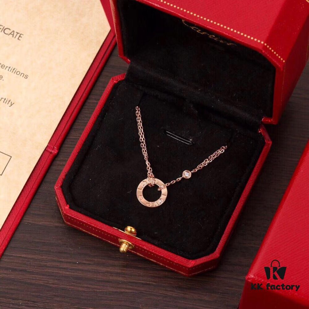 Cartier Love Collection New Diamond-Embedded Double-Sided Necklace