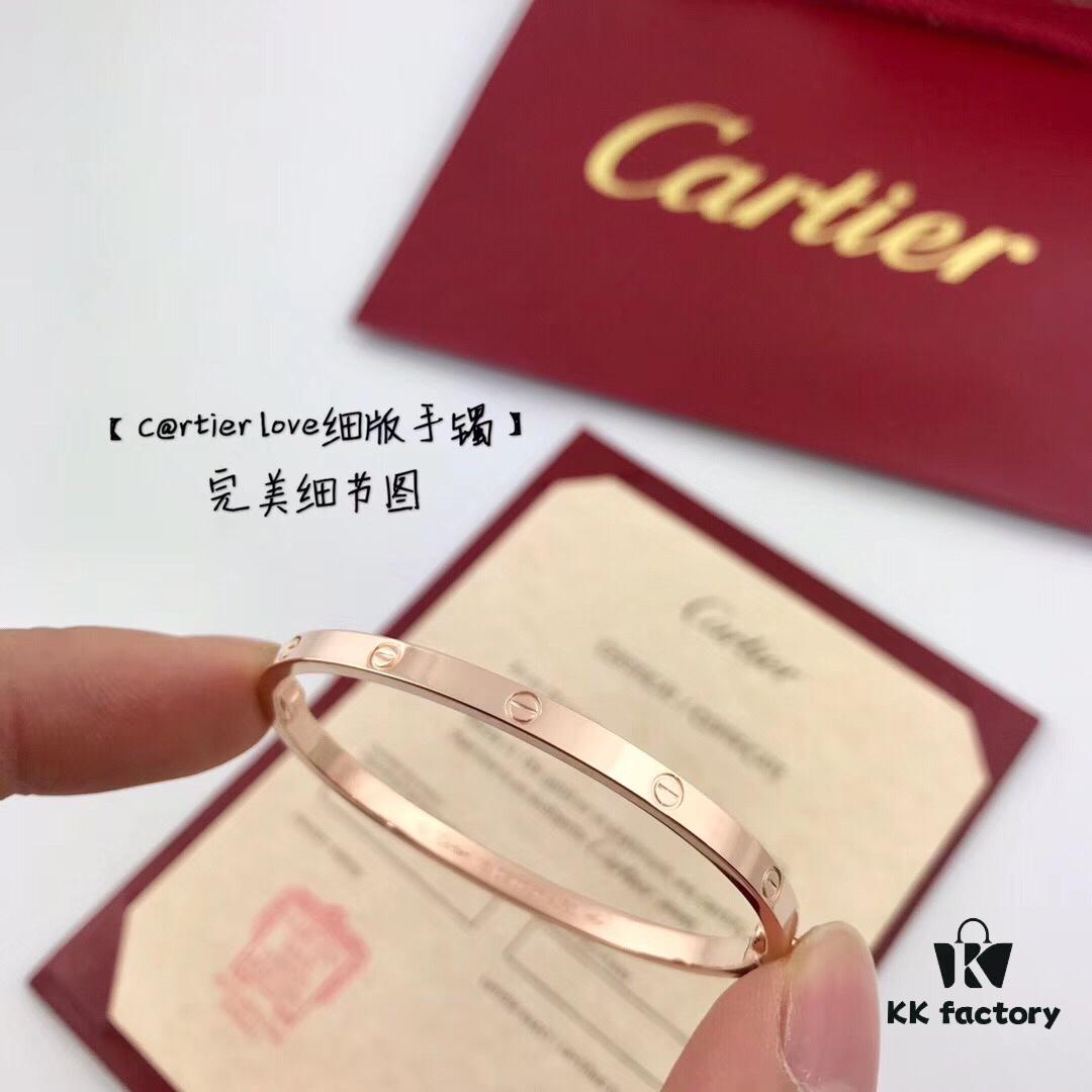 Top-Tier Purchased from Official Website: Cartier LOVE Bracelet Narrow Edition, 18K Rose/White Gold Plated Imported Substrate, High-End Custom Design Without Diamonds, Screw Bracelet