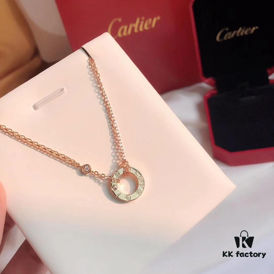 Cartier Love Collection New Diamond-Paved Double-Sided Necklace