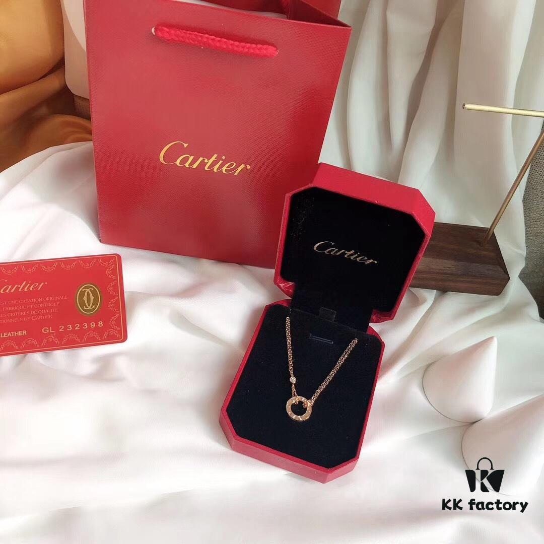 Cartier Love Collection New Diamond-Paved Double-Sided Necklace