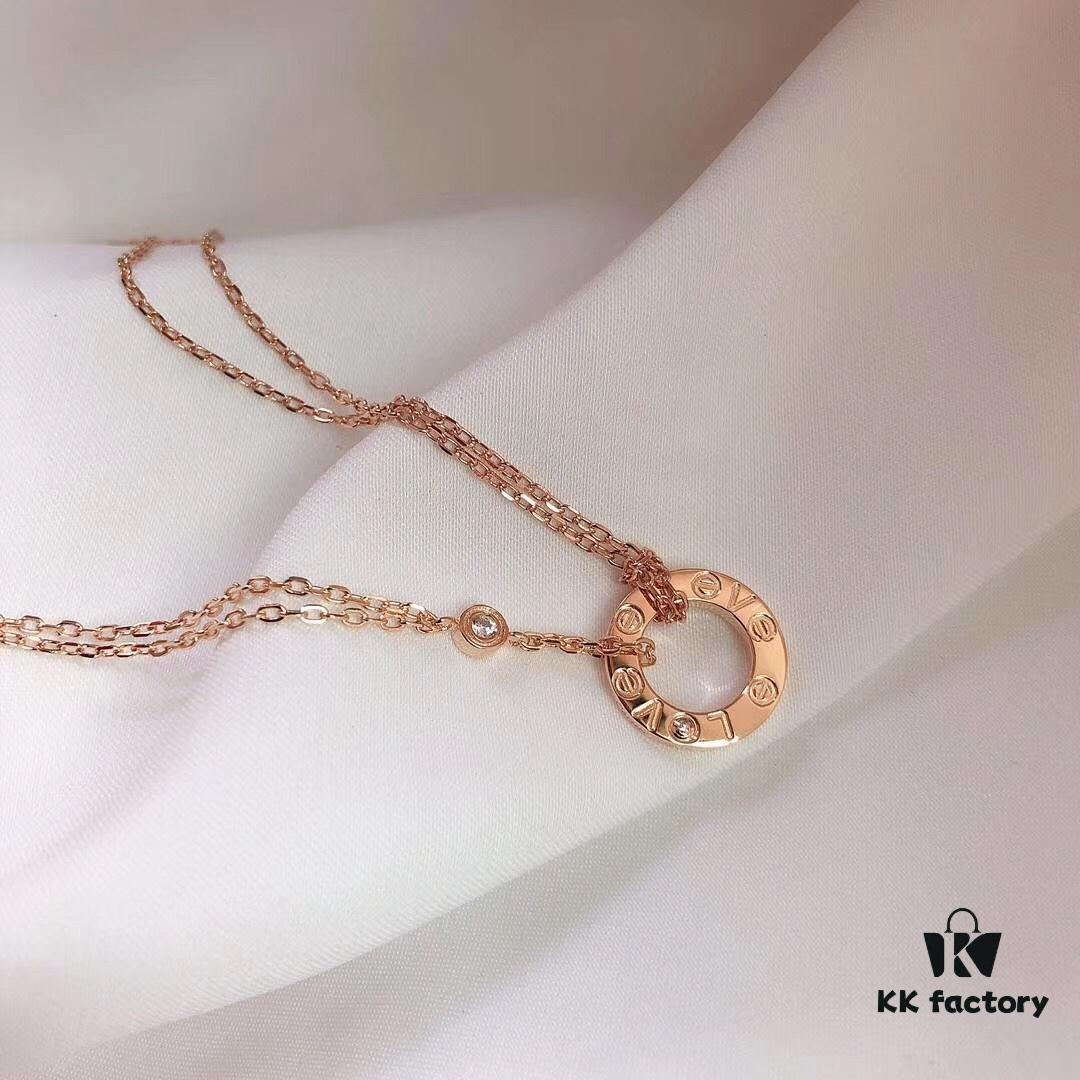 Cartier Love Collection New Diamond-Paved Double-Sided Necklace