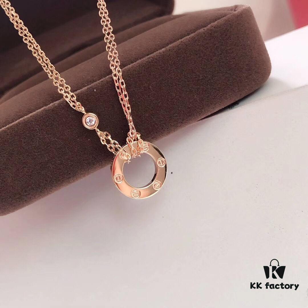 Cartier Love Collection New Diamond-Paved Double-Sided Necklace