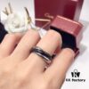 Cartier Trinity Black-Inlay Stainless Steel Smooth Ring