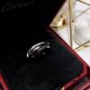 Cartier Trinity Black-Inlay Stainless Steel Smooth Ring