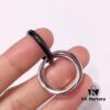Cartier Trinity Black-Inlay Stainless Steel Smooth Ring