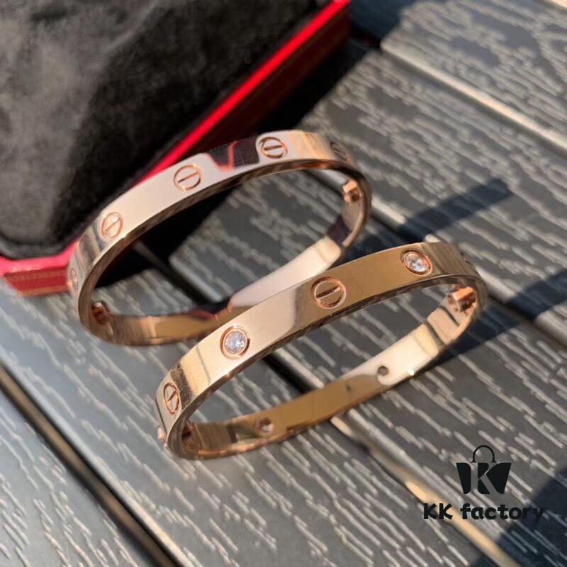 Cartier Love Screw Bracelet Size 16-21, Consistent Inner and Outer Color, Non-Fading with Outer Layer Plated in 18K Gold