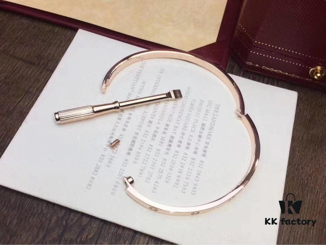 Top-Tier Purchased Cartier Love Bracelet – Newly Released Slim Design, 18K Rose/White Gold Plated, Imported High-Quality Alloy, Screw-Style Bracelet Without Diamonds