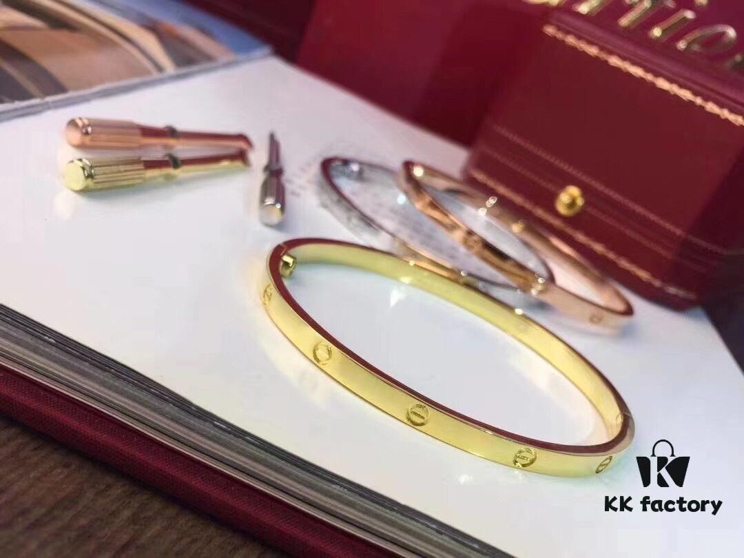 Top-Tier Purchased Cartier Love Bracelet – Newly Released Slim Design, 18K Rose/White Gold Plated, Imported High-Quality Alloy, Screw-Style Bracelet Without Diamonds