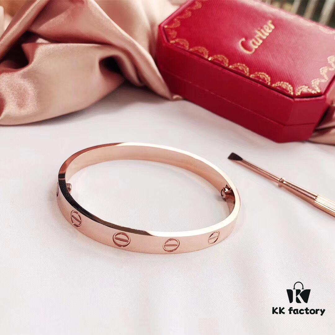 Top-Tier Cartier Love Bracelet Narrow Version with Screw Design, Heavyweight Recommendation, Proxy Purchase Edition with Screwdriver, Rose Gold Plated 925 Sterling Silver Micro-Inlay Craftsmanship