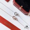 Cartier LOVE Collection Dual Full Diamond Double-Sided Bracelet, Large and Small Two-Ring Design, CNC Polished with Screw Detail, Premium German S925 Sterling Silver with Thick Gold Plating, Available in Rose Gold and Platinum Finish