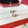 Cartier LOVE Collection Dual Full Diamond Double-Sided Bracelet, Large and Small Two-Ring Design, CNC Polished with Screw Detail, Premium German S925 Sterling Silver with Thick Gold Plating, Available in Rose Gold and Platinum Finish