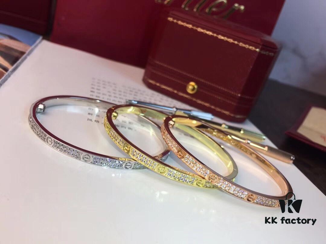 High-End Custom Cartier-Style Slim Bangle Bracelet, Fully Paved with Diamonds, Exquisite Craftsmanship