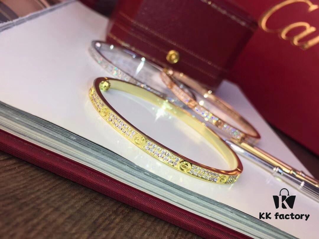 High-End Custom Cartier-Style Slim Bangle Bracelet, Fully Paved with Diamonds, Exquisite Craftsmanship