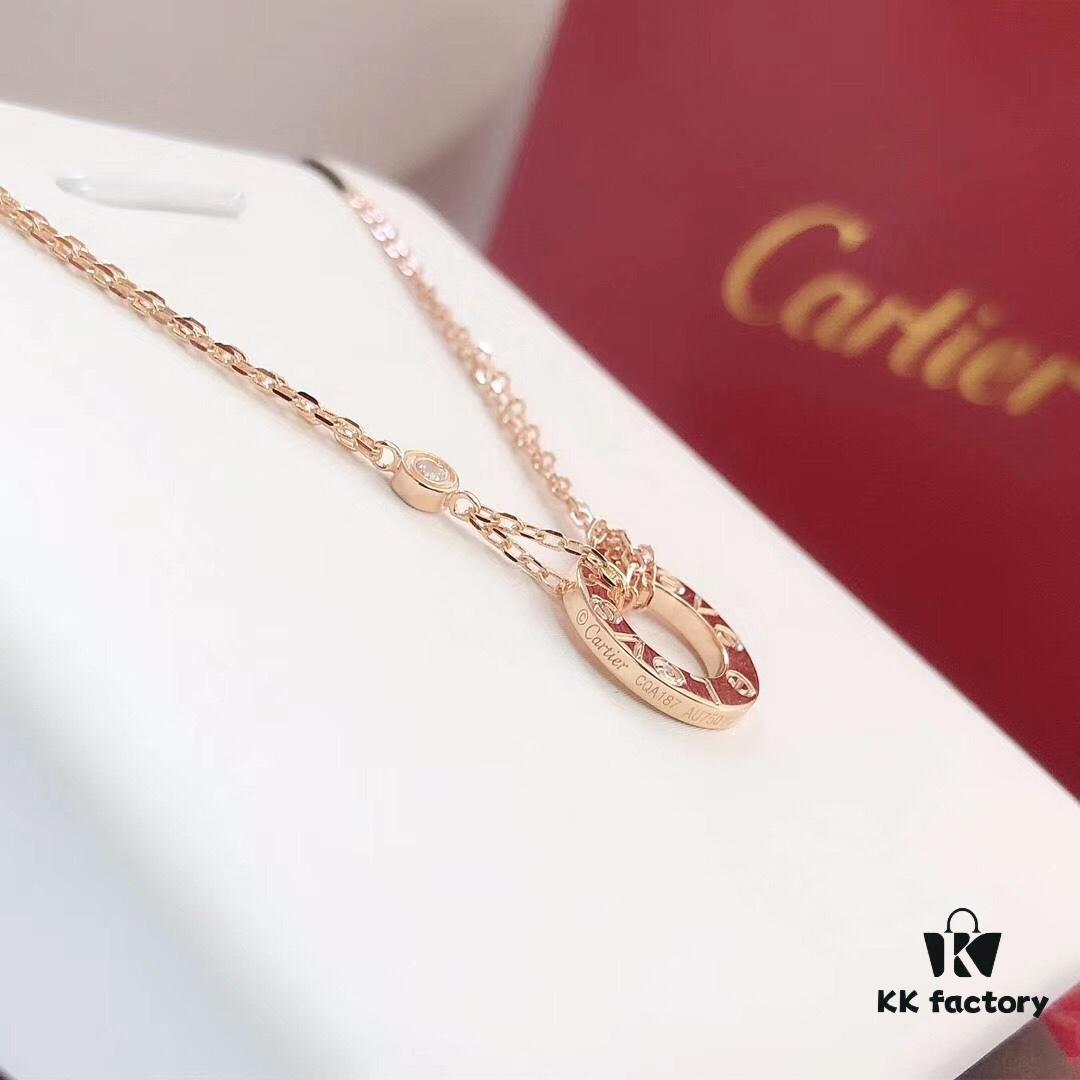 Cartier Love Collection New Diamond-Paved Double-Sided Necklace