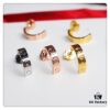 Cartier Love Earrings Studs, Rose Gold, White Gold, Yellow Gold, Original Saucer Backs, German Imported Silver with Thick Gold Plating