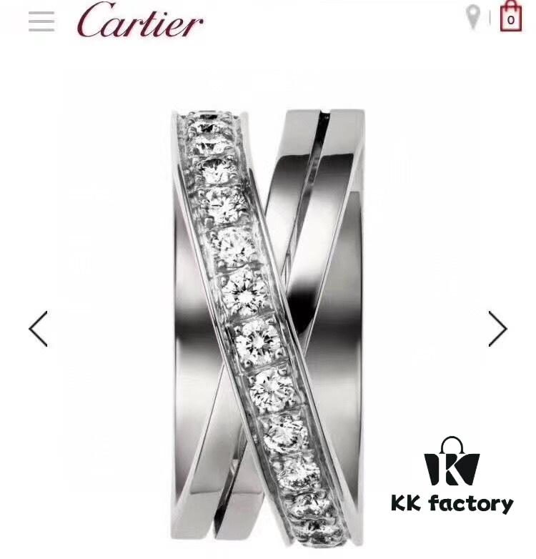 Hot Sale Celebrity Fashion Icon Same Style Cartier Etincelle De Series Cross Diamond Ring German Imported 925 Sterling Silver Micro-Pave High-Carbon Diamonds 1:1 Craftsmanship Original Logo Extremely Eye-Catching Super Bling